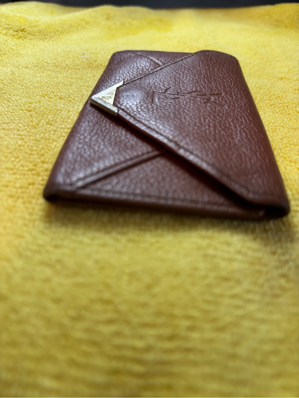 Authentic Vintage Yves Saint Laurent (YSL) Leather Envelope Case - Very Good - Picture 2 of 8
